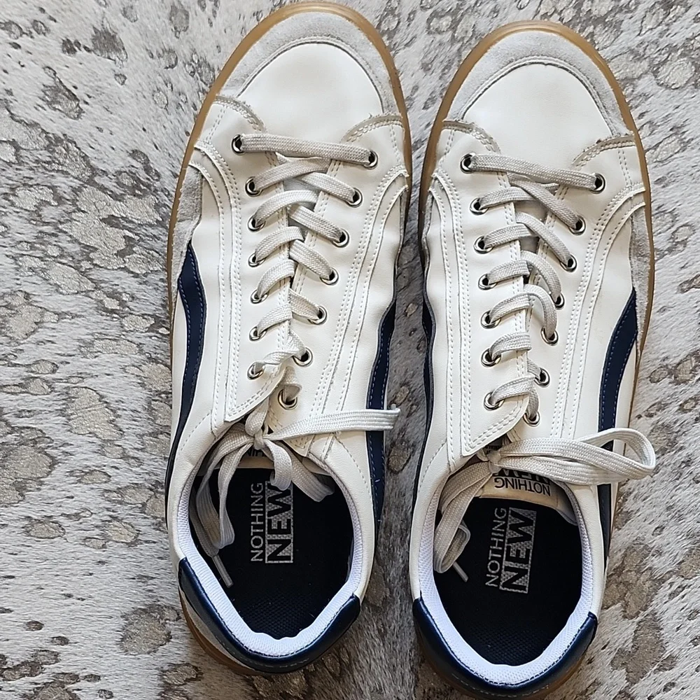 Nothing New Men's Saga One Gum Sole Sneakers Sz12 Navy